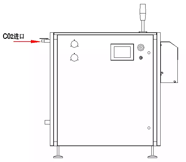 figure pour montrer l'emplacement pour connecter la bouteille de gaz