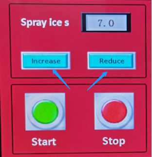 Guidance on dry ice cubes parameters