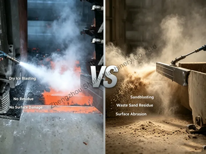 Dry ice blasting vs sandblasting
